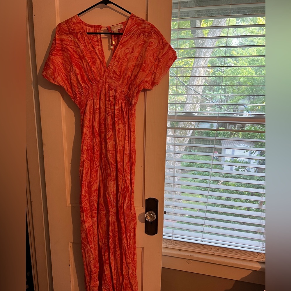 MICHAEL by Michael Kors orange/coral beach coverup size M